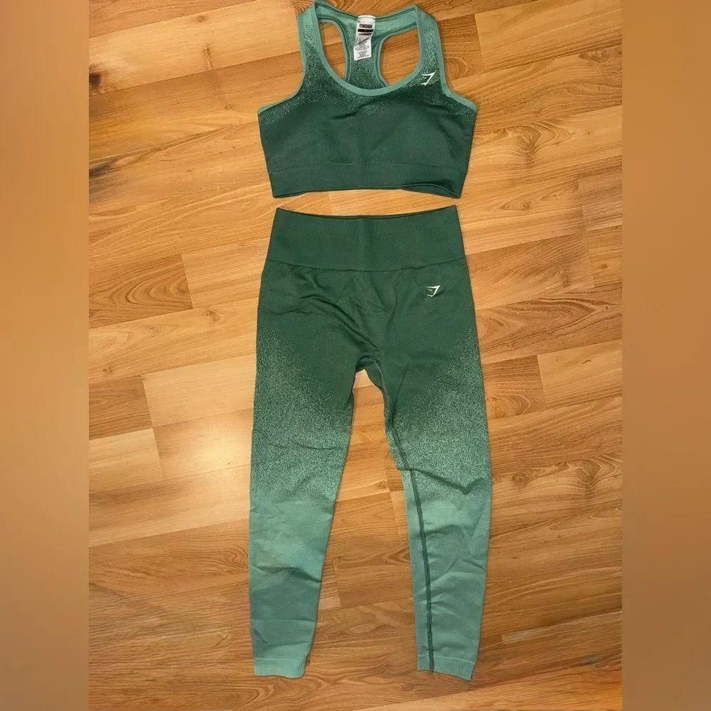 Gymshark Teal Activewear Matching Sports Bra and Legging Set